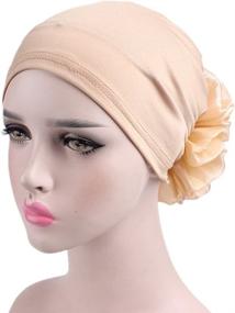 img 3 attached to 🌸 Stylish Women's Flower Elastic Turban Beanie: Perfect Chemo Cap Hat for Cancer Patients