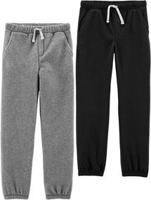 img 2 attached to Carters 2 Pack Fleece Green Black Boys' Clothing - Pants