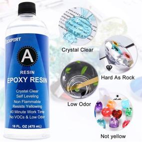 img 2 attached to 🔮 Premium 32OZ Crystal Clear Epoxy Resin and Hardener Kit for Jewelry DIY Art Crafts - Ideal for Wood, Coating, Casting and more! Includes 4 Sticks, 2 Graduated Cups, 2 Pairs Gloves, and Instructions