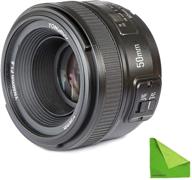 📷 yongnuo yn ef 50mm f/1.8 af lens yn50 with aperture auto focus for nikon camera, comparable to af-s 50mm 1.8g, includes eachshot cleaning cloth logo