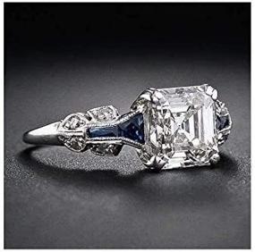 img 1 attached to 💍 Suwanpoom 2.45ct White Topaz Vintage Jewelry 925 Silver Wedding Engagement Ring Size 6-10 (6)