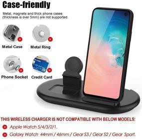 img 2 attached to 🔌 leQuiven Wireless Charging Station 3-in-1 - Qi Pad for Samsung Galaxy S21/S20/S10/S9/S8, Galaxy Watch/Buds/Active - 10W Charging Dock for iPhone 12/12 Pro Max/SE/11/XS/X/8