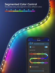 img 3 attached to 🌈 Govee 65.6ft RGBIC LED Strip Lights: App-Controlled Color Changing LED Strips for Bedroom, Christmas - Bluetooth, Smart Segmented Control, Music Sync - (2 X 32.8ft)