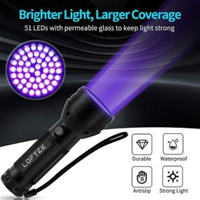 img 3 attached to 🔦 LOFTEK UV Flashlight Black Light: 51 LED 395 nM for Pet Urine and Dry Stains Detection, Scorpion Hunting