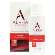 alpha skin care essential renewal lotion: powerful anti-aging formula with 10% glycolic alpha hydroxy acid (aha) for reducing lines & wrinkles - ideal for normal to dry skin, 4 oz logo