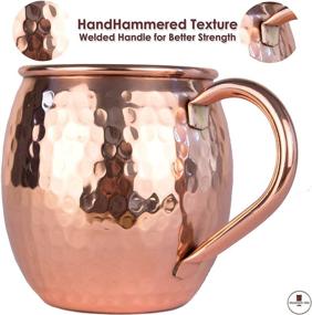 img 3 attached to 🍸 Copper Moscow Mule Mugs Set