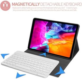 img 3 attached to 🌹 Premium Rose Gold Keyboard Case for iPad Pro 11 inch (1st/2nd Gen) with Backlit Keyboard, Pencil Charging & Slim Leather Design