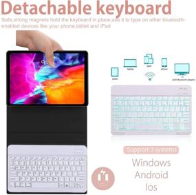 img 1 attached to 🌹 Premium Rose Gold Keyboard Case for iPad Pro 11 inch (1st/2nd Gen) with Backlit Keyboard, Pencil Charging & Slim Leather Design