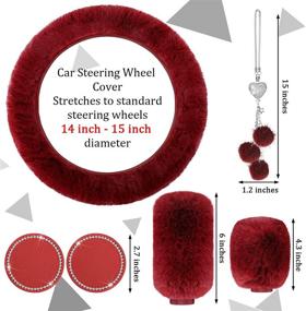 img 2 attached to Набор пушистых автомобильных аксессуаров Frienda из 6 предметов
