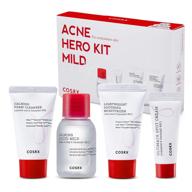 🎁 cosrx 4 step mild acne treatment gift set - tsa approved travel size for acne prone skin: trial cleanser, gentle toner, spot cream, moisturizer logo