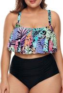 👙 cilkoo plus size peplum tankini top swimdress - high waisted bathing suit swimsuit for women logo