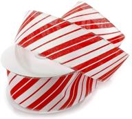 🔴 25 yards of red/white shimmer candy cane wired ribbon - ribbon traditions 2 1/2 logo