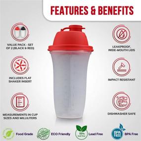 img 2 attached to 🍶 Signoraware Shaker Bottles - 17-Oz Plastic Bottles for Protein Shakes, Smoothies & More - 2 Pack