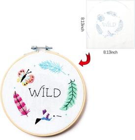 img 1 attached to 🧵 Embroidery Starter Kit for Adults and Kids - 3 Set Cross Stitch Supplies with Instruction, Embroidery Hoop, Color Threads, and Scissors - Perfect for Beginners