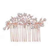 💍 daxi rose gold wedding hair side combs - bridal shower hair accessories for brides and bridesmaids logo