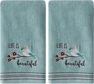 🏠 skl home life is beautiful aqua hand towel set: the perfect addition to your bathroom logo