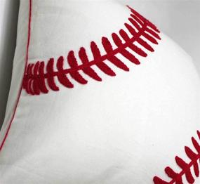 img 1 attached to 🏀 DECOPOW Baseball Throw Pillow Covers - Embroidered, Square 18 inch Decorative Canvas Pillow Cover for Baseball Room Decor (Cover Only)