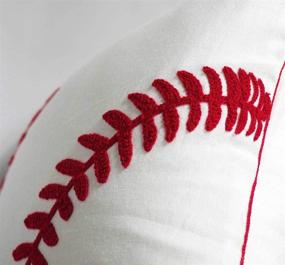 img 2 attached to 🏀 DECOPOW Baseball Throw Pillow Covers - Embroidered, Square 18 inch Decorative Canvas Pillow Cover for Baseball Room Decor (Cover Only)