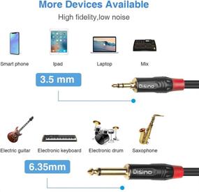 img 1 attached to 🔌 DISINO 1/4 inch TS to 1/8 inch TRS Cable - 1/4 Inch TS Mono to 1/8 Inch (3.5mm) TRS Stereo Interconnect Adapter Cable - Mono to Stereo Patch Cord, 3.3 Feet / 1 Meter