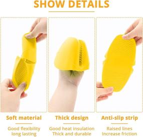img 2 attached to 🍳 KUFUNG Silicone Cooking Pinch Grips Oven Mitts - Heat Resistant Gloves for Kitchen, Cooking, Baking, BBQ - Finger Protector Pot Holder (Yellow)