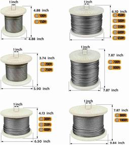 img 3 attached to 🚀 Toyeliu T316 Stainless Steel 1/8'' Aircraft Wire Rope: Non-Magnetic, Marine Grade (100ft) for Cable Deck Railing Kit