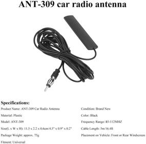 img 1 attached to 🚗 Универсальный автомобильный FM AM усилитель антенны Kennso черный ANT-309 - крепление на ветровом стекле, улучшенный прием и кабель длиной 5 м.