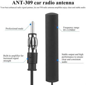 img 3 attached to 🚗 Универсальный автомобильный FM AM усилитель антенны Kennso черный ANT-309 - крепление на ветровом стекле, улучшенный прием и кабель длиной 5 м.