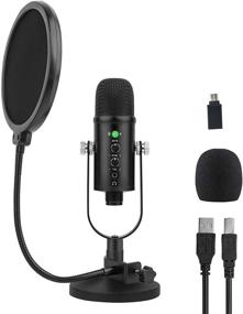 img 4 attached to 🎙️ High-Quality USB Microphone for PC/Mac/Laptop - Ideal for Gaming, Podcasting, Recording, Streaming, Zoom Calls - Noise Cancelling Desktop Mic with Mute Button, Plug & Play, Headphone Jack