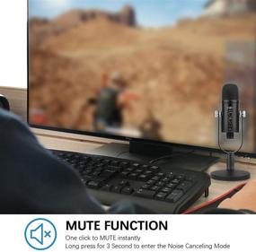 img 1 attached to 🎙️ High-Quality USB Microphone for PC/Mac/Laptop - Ideal for Gaming, Podcasting, Recording, Streaming, Zoom Calls - Noise Cancelling Desktop Mic with Mute Button, Plug & Play, Headphone Jack