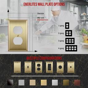 img 1 attached to 🔘 ENERLITES Metal Wall Plate Toggle Light Switch, Stainless Steel, 1-Gang, Size 4.50" x 2.76", Corrosion Resistant, 10 Pack, 7721-BB-10PCS, Brushed Brass, Gold (302)