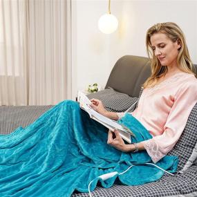 img 3 attached to 🔥 Nalax Electric Throw Blanket - 50"x 60" Heated Blanket for Twin/Full Body, Velvet Heating Bed Throw - Fast Heating, 6 Heat Levels, 4 Timers, Washable - Ideal for Home, Office & Travel Use