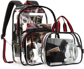 img 4 attached to Mommore Backpack Bookbags Transparent Security Backpacks