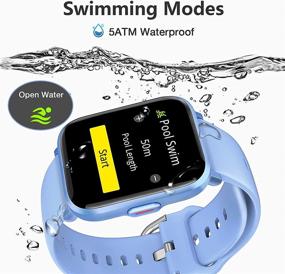 img 3 attached to 🏊 KALINCO Swim Watch - Умные часы для Android телефонов и iOS, 5АТМ водонепроницаемый фитнес-трекер с монитором сердечного ритма, шагомером, счетчиком калорий, монитором сна и компасом - идеальные смарт-часы для мужчин и женщин (синие)