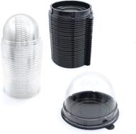 🧁 50 pc clear plastic mini cupcake containers - disposable black mooncake boxes, muffin pods, dome single cupcake holders, individual cupcake containers (50pc) логотип