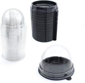 img 4 attached to 🧁 50 PC Clear Plastic Mini Cupcake Containers - Disposable Black Mooncake Boxes, Muffin Pods, Dome Single Cupcake Holders, Individual Cupcake Containers (50pc)