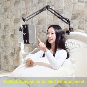 img 3 attached to 📱 360 Degree Rotating Tablet Stand for Bed with Aluminum Arm – Compatible with iPad, iPhone XS, Nintendo Switch, Kindle Fire, and 4-11 inch Devices