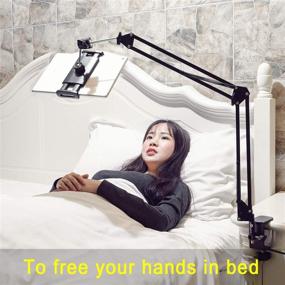 img 2 attached to 📱 360 Degree Rotating Tablet Stand for Bed with Aluminum Arm – Compatible with iPad, iPhone XS, Nintendo Switch, Kindle Fire, and 4-11 inch Devices