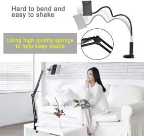img 1 attached to 📱 360 Degree Rotating Tablet Stand for Bed with Aluminum Arm – Compatible with iPad, iPhone XS, Nintendo Switch, Kindle Fire, and 4-11 inch Devices