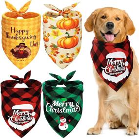 img 4 attached to Thanksgiving Christmas Neckerchief Accessories Decoration