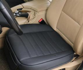 img 2 attached to 🚗 EDEALYN Faux Leather Soft Car Seat Cover Pad Mat Auto Car Chair Cushion, Single Seat Without Backrest, Black-B - Premium Car Accessories Interior