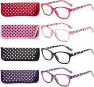 👓 eyeguard polka dots fashion ladies reading glasses - 4 pairs of spring hinge readers for women logo