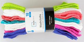 img 1 attached to 🔃 Ultimate Value: MAINSTAYS 18 Pack Assorted Cotton Terry Thin Washcloths Rags (NPWGO)