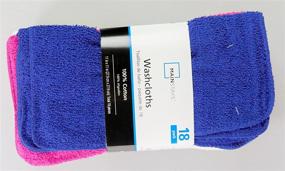 img 4 attached to 🔃 Ultimate Value: MAINSTAYS 18 Pack Assorted Cotton Terry Thin Washcloths Rags (NPWGO)