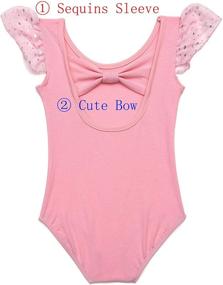 img 1 attached to MOLLDAN Girls' Ballet Leotard with 2QT5027 06 XXL Sleeves – Perfect for Active Wear!