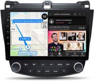 🚗 автомобильное радио gokkcl с android 10.1, carplay, fm/am, wifi и bluetooth для honda accord 2003-2007 - 10-дюймовый ips-емкостный сенсорный экран системы gps-навигации с бесплатной камерой заднего вида. логотип