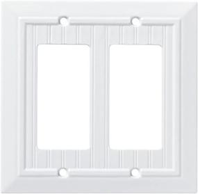 img 4 attached to 🖼️ Enhance Your Wall Decor with Franklin Brass W35272-PW-C Classic Beadboard Double Decorator Wall Plate in Pure White