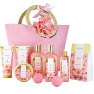 🛀 luxurious bath spa gift basket for women - spa luxetique spa set with 10pcs rose spa basket, relaxing spa kit with bath salts, body lotion, shower gel, perfect women's gifts, ideal for christmas logo