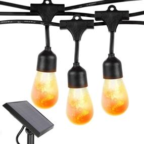 img 4 attached to 🌞 Brightech Ambience Pro Hanging String Lights - Solar Powered with Flaming LED Bulbs - 27 Ft Commercial Grade Waterproof & Shatterproof Cafe Lights to Create Yard and Deck Ambience