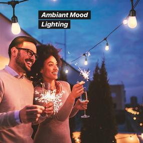 img 2 attached to 🌞 Brightech Ambience Pro Hanging String Lights - Solar Powered with Flaming LED Bulbs - 27 Ft Commercial Grade Waterproof & Shatterproof Cafe Lights to Create Yard and Deck Ambience