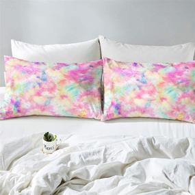 img 1 attached to 🎨 Erosebridal Kids Tie Dye Comforter Set: Bohemian Batik Twin Size Down Comforter with Trippy Tattoo Watercolor Design - Perfect for Children, Girls, Boys, and Teens' Bedroom Decor